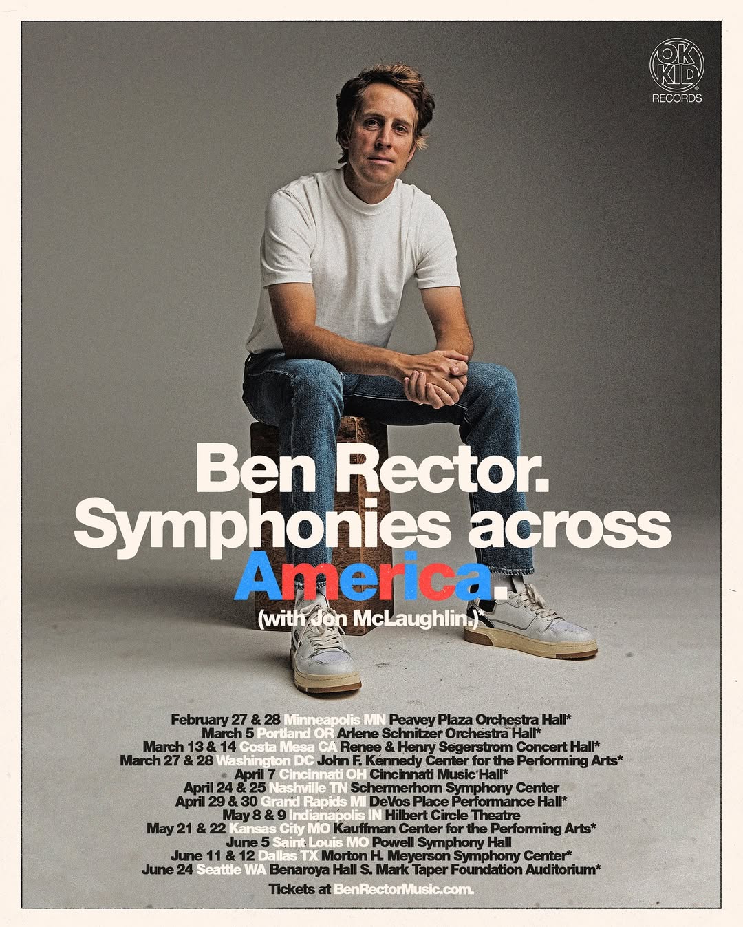 Ben Rector Symphonies Across America Tour Poster 2026